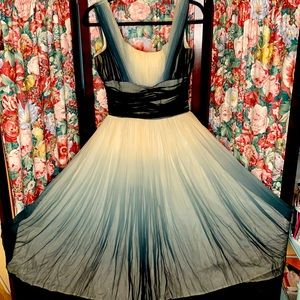 Ombré teal 1950s dress